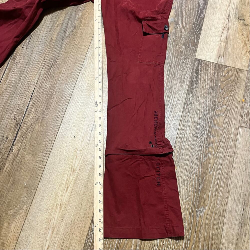 Vtg Abercrombie Fitch Convertible Cargo Pants Womens 6 Low Rise Red Flare 90s - Picture 11 of 11